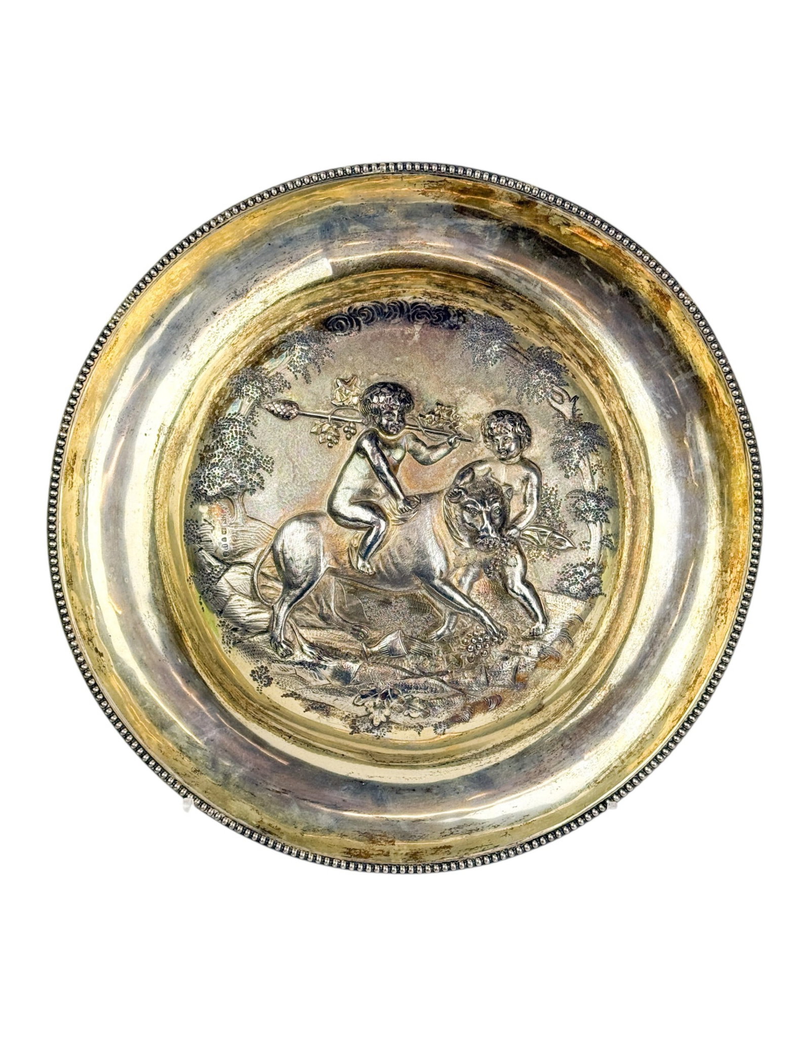English George III Putti & Lion sterling platter. (1 of 4)