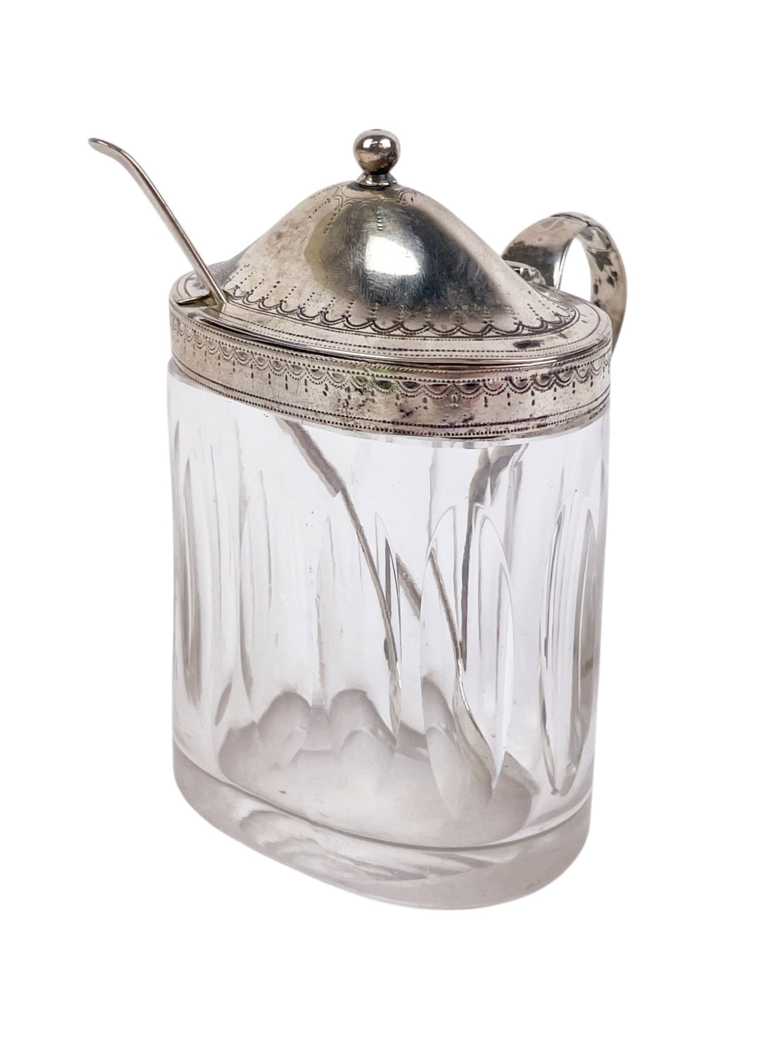 George III sterling and glass mustard jar. (1 of 7)