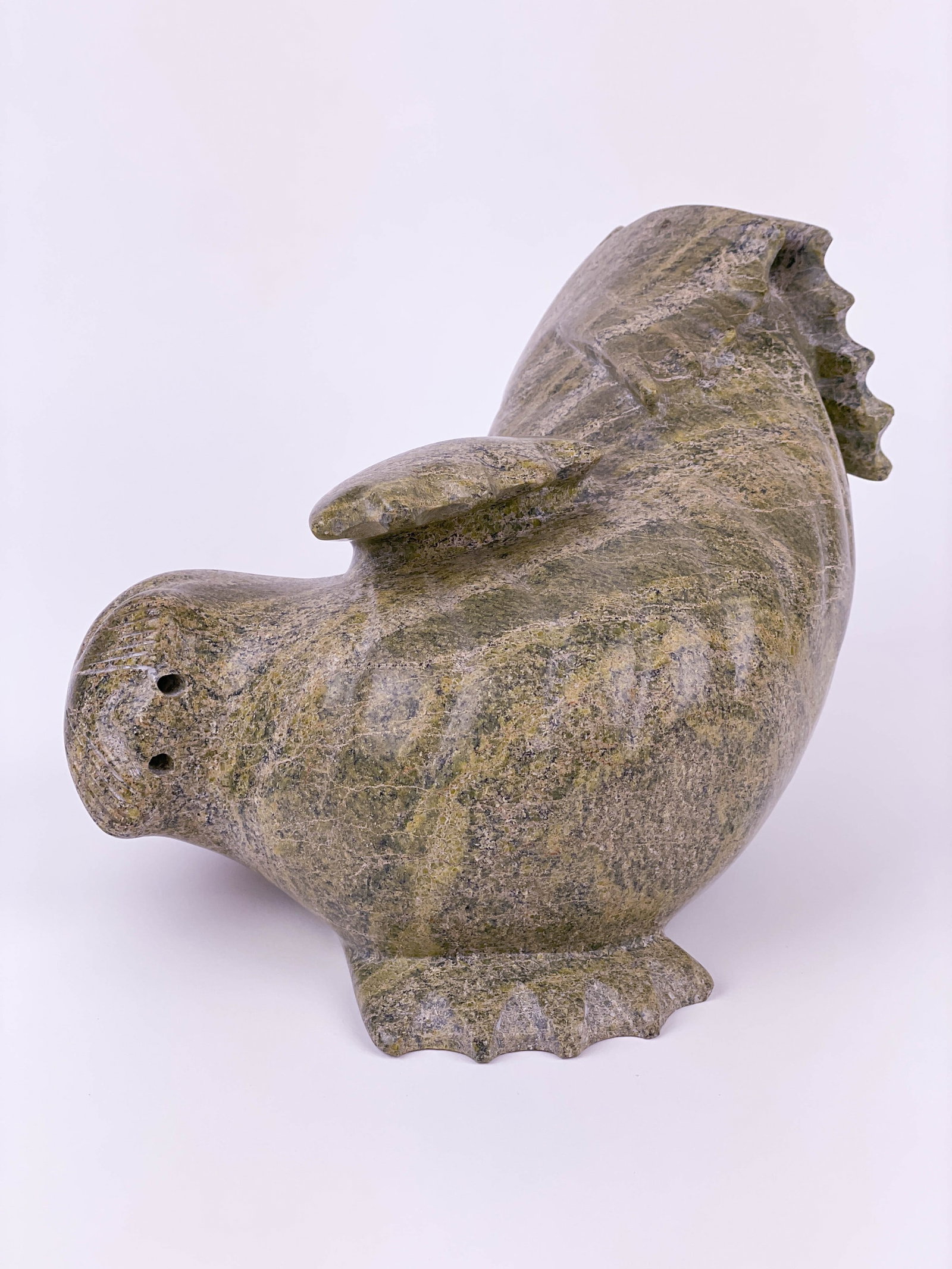 Peter Parr, "Dancing Walrus," stone carving. (1 of 8)