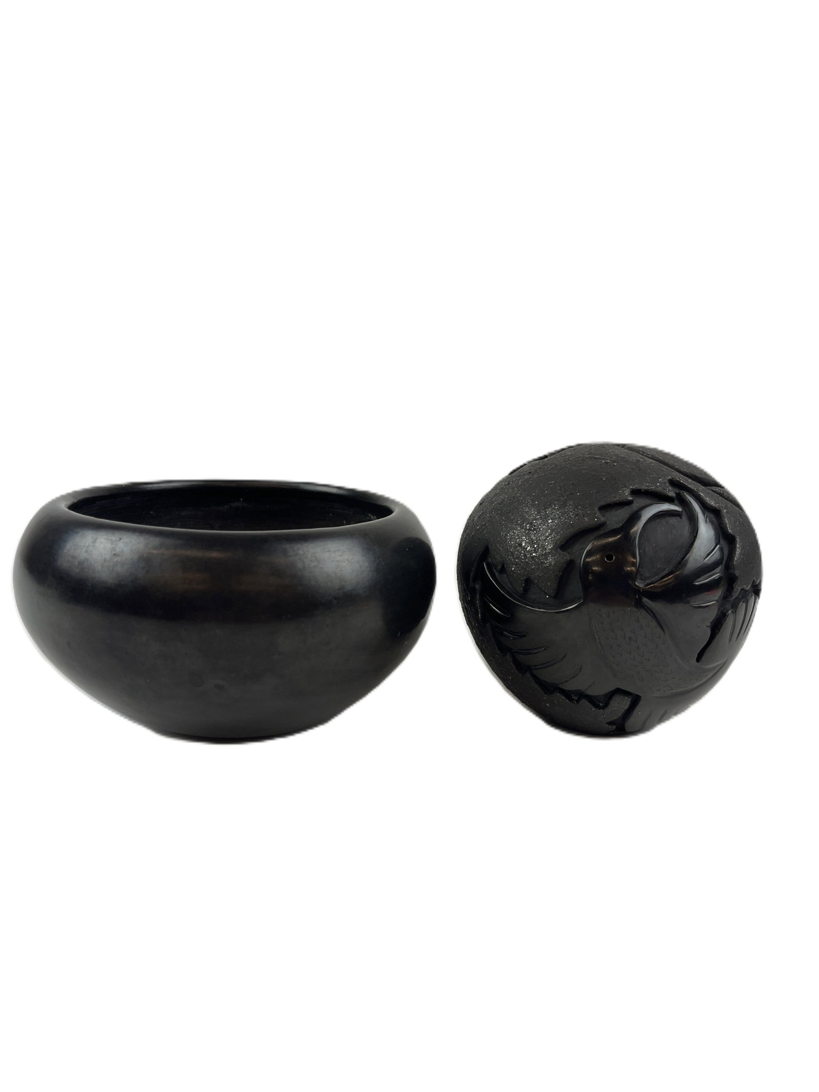 Pueblo blackware vase and seed pot. (1 of 6)