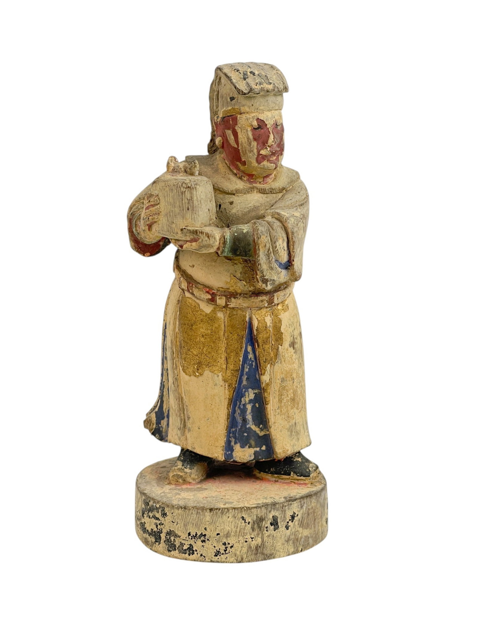 Chinese polychrome wood figure. (1 of 6)