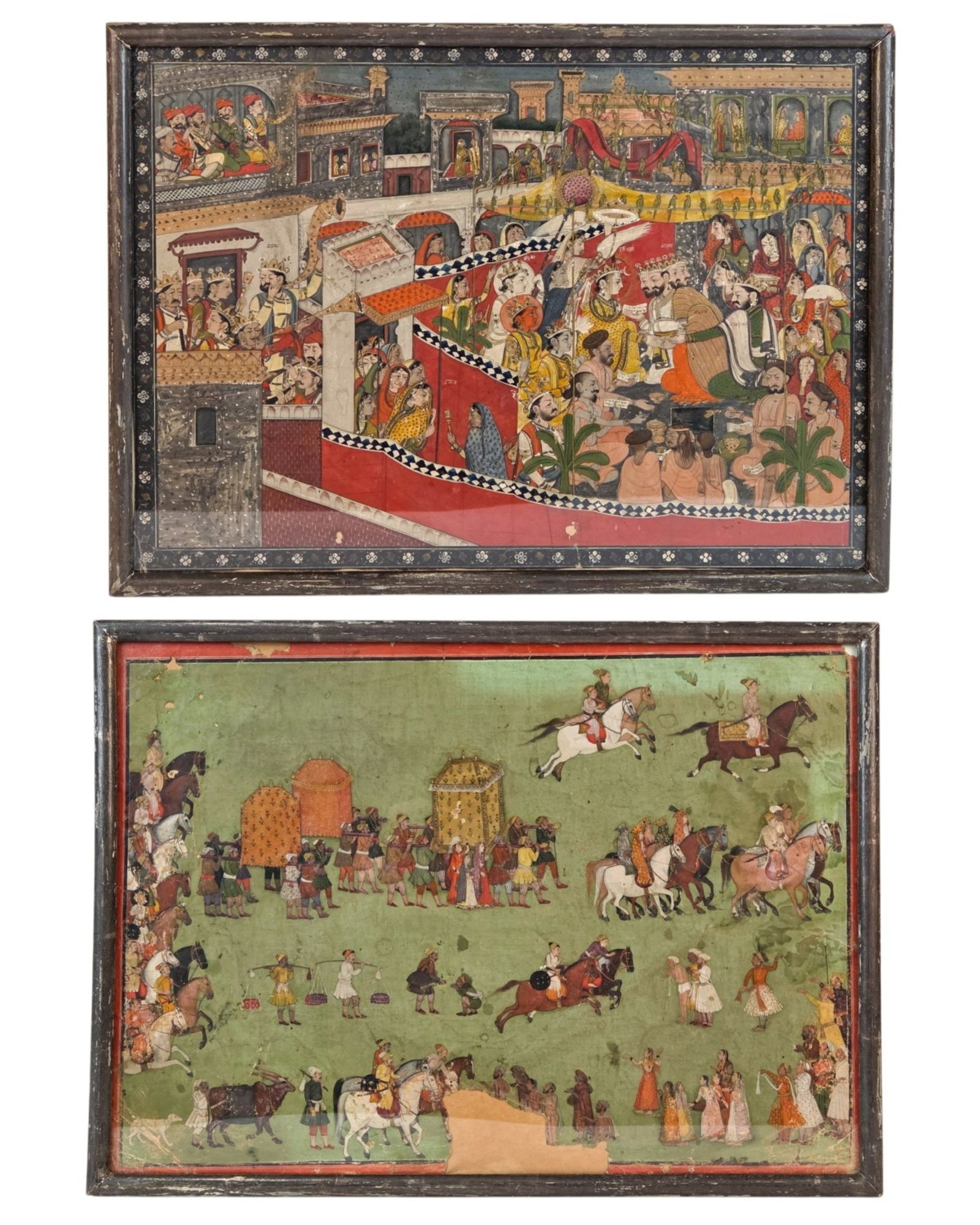 2 Indian miniature paintings on paper. (1 of 7)