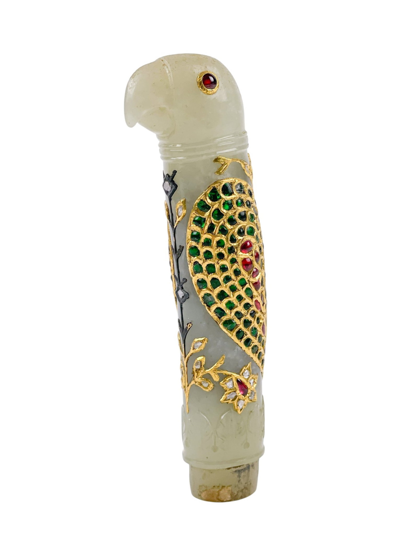Mughal Kudan parrot jade dagger handle. (1 of 7)