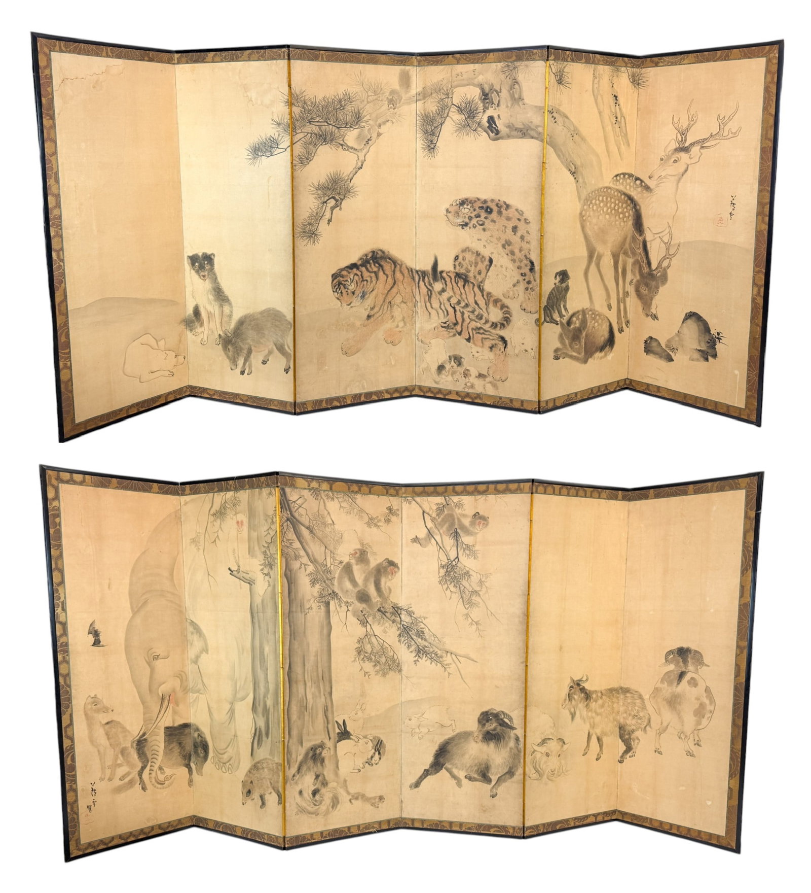 2 After N. Rosetsu six panel folding screen. (1 of 11)