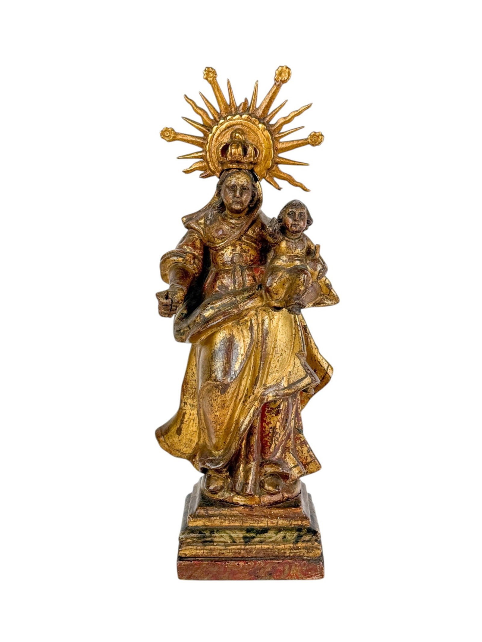Carved wood Madonna and Child. (1 of 7)