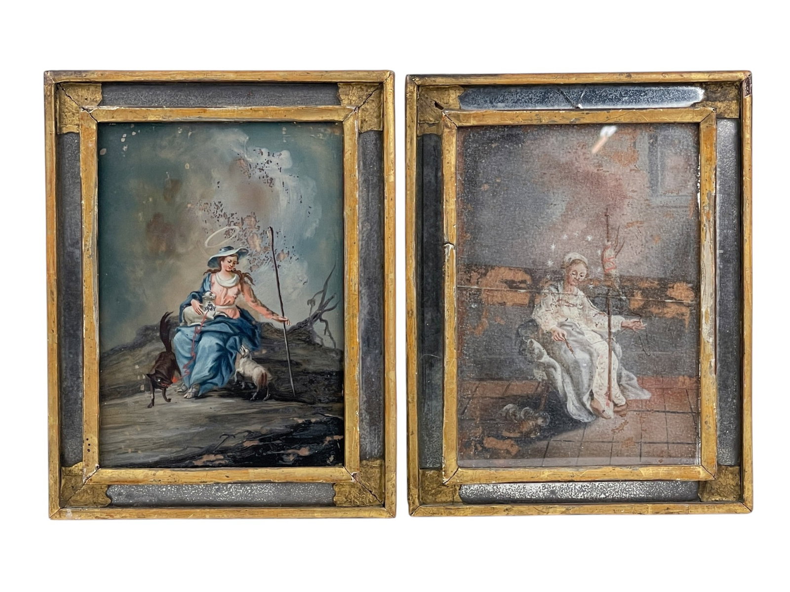 2 Reverse glass paintings. (1 of 9)
