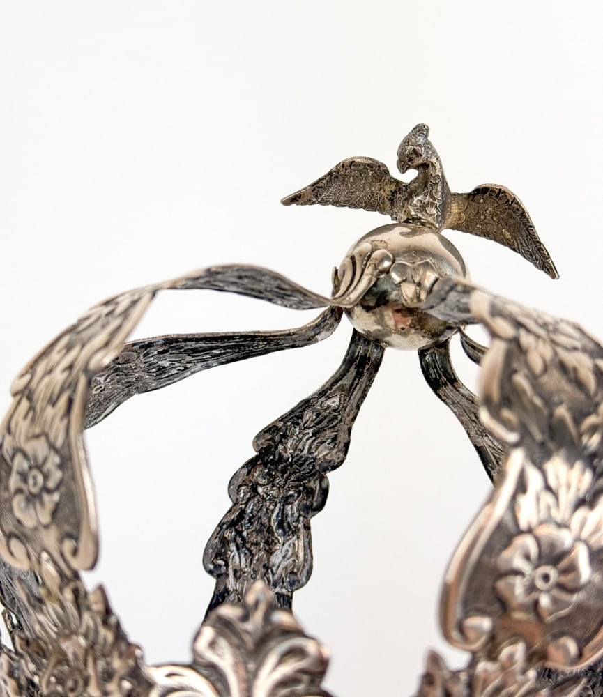 Continental ecclesiastical silver statue crown. - 4