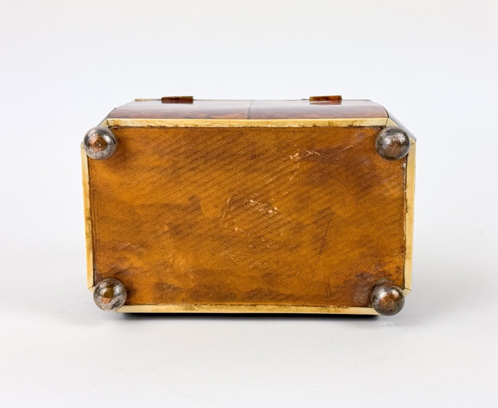 English tortoise shell tea caddy. - 5