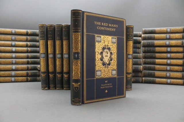 THE CHRONICLES OF AMERICA. 49 Vols. 1920-1921.: [History]. THE CHRONICLES OF AMERICA. 49 Vols (of 50): Vols 1-11, 13-50. Allen Johnson series editor. New Haven: Yale University Press, et. al., 1920-1921, 1 volume 1919. 12mo. Blue dec cloth, gilt-de