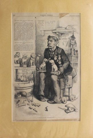 23 Political Cartoons mostly Thomas Nast, 1875-90.: [Political Cartoons/Thomas Nast]. 23 Political Cartoons (incl 2 duplicates), mostly by Thomas Nast. Mostly wood-engravings from “Harper’s Weekly." A few are from “The Illustrated American” or