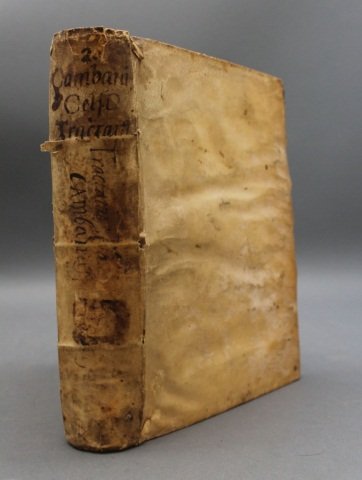 TRACTATUS IN CLAUSULAS... Venice: Vitalem, 1575.: [Early Printing]. Vitalis de Cambanis. TRACTATUS IN CLAUSULAS, ET CONCLUSIONES UTRIUSQUE JURIS, Auctoribus Vitali Cambano, et Celso Hugone Cabilionense… Venice: Jacob Vitalem, 1575. 8vo. [56], 720 p