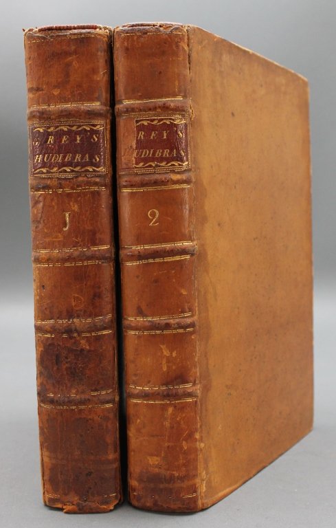 HUDIBRAS. 2 Vols (Vols I-II). 1772. 17 plates.: [Hogarth, William]. Samuel Butler. HUDBIRAS. 2 Vols (of 3): Vols I-II. Lon: C. Bathurst, W. Strahan, B. White, et. al., 1772. 8vo. Vol I: [2], xiv, xxxvi, 424, [16] pp. Vol II: [2], 446, [24] pp. Toge