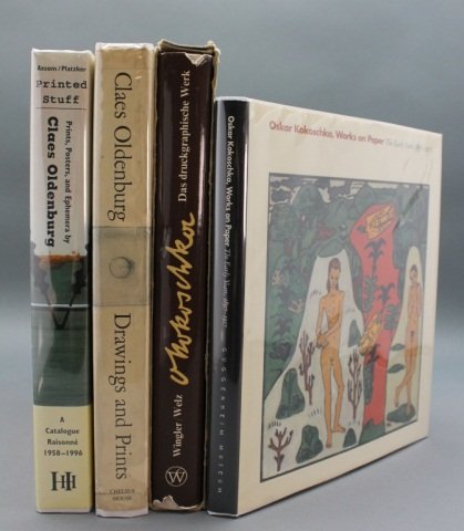 4 Books: Claes Oldenburg, Oskar Kokoschka.: [Kokoschka/Oldenburg]. 4 Titles. 4to. Cloth. In dj. ++ Richard H. Axsom and David Platzker. PRINTED STUFF: PRINTS, POSTERS, AND EPEHEMERA BY CLAES OLDENBURG: A Catalogue Raisonne 1958-1996. NY: Hudson