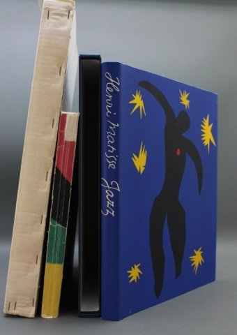 2 Books incl: Georges Duthuit, LES FAUVES, (1949).: [Matisse, Henri]. 2 Titles. ++ Georges Duthit. LES FAUVES: Braque, Derain, Van Dongen, Dufy, Friesz, Manguin, Marquette, Matisse, Puy, Vlaminck. Geneva: Trois Collines, (1949). 4to. Orig wraps by Mati