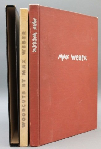 2 Books: Max Weber.: [Weber, Max]. 2 Titles. ++ WOODCUTS AND LINOLEUM BLOCKS BY MAX WEBER. Printed from the original blocks at The Spiral Press. NY: E. Weyhe, (1956). 8vo. Beige cloth; slight musty odor, otherwise very go
