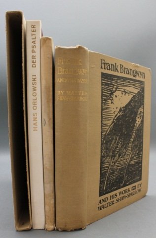 5 Books incl: Riley. ALL THE YEAR ROUND. (1912).: [Woodcuts]. 5 Titles. ++ James Whitcomb Riley. ALL THE YEAR ROUND. Indianapolis: Bobbs Merrill, (1912). Thin 8vo. Duotone white and blue cloth, gilt lettering on front cover. Staining and foxing to co