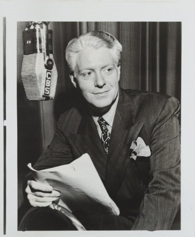Nelson Eddy, CBS Radio, Theodor Horydczak, photograph: [Washington DC/Theodor Horydczak]. Gelatin silver b/w photograph of Nelson Eddy, an actor and singer with a radio variety show on CBS. Circa 1938-1959. Image of photograph 24 1/2 x 19 1/2 ". Creasing,