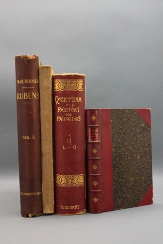 4 Books: Rubens, McBey, other artists.: [European/British Artists]. 4 Titles. ++ John Denison Champlin and Charles C. Perkins. CYCLOPEDIA OF PAINTERS AND PAINTINGS. Vol III only. NY: Charles Scribner’s Sons, 1887. Thick 4to. Original ¼ l