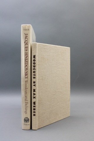 2 Books incl: WOODCUTS... signed by Max Weber.: [Weber/Hnizdovsky]. 2 Titles. ++ WOODCUTS AND LINOLEUM BLOCKS BY MAX WEBER. NY: E. Weyhe, (1956). 8vo. Beige fabric. Faint soil to front cover, pencil notation to verso of title, otherwise near fine,