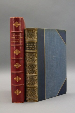 2 Books incl: ROYAL CHARACTERS... WALTER SCOTT.: [Scott, Walter]. 2 Titles. ++ ROYAL CHARACTERS FROM THE WORKS OF SIR WALTER SCOTT Historical and Romantic. Selected and Arranged By William T. Dobson. Lon: Bickers & Son, 1884. 8vo. viii, [2], 344pp. 