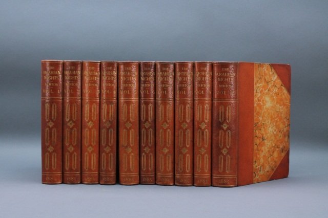 Burton. ...THOUSAND NIGHTS AND A NIGHT... 10 Vols.: [Richard Burton/Arabian Nights]. A PLAIN AND LITERAL TRANSLATION OF THE ARABIAN NIGHTS’ ENTERTAINMENTS, NOW ENTITULED THE BOOK OF THE THOUSAND NIGHTS AND A NIGHT… 10 Vols (without 6-volume Supplem