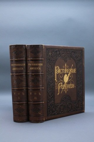 Bryant PICTURESQUE AMERICA. 2 Vols. 49 plates.: [Views]. William Cullen Bryant (ed.). PICTURESQUE AMERICA; Or, The Land We Live IN. A Delineation by Pen and Pencil of The Mountains, Rivers, Lakes, Forests, Water-Falls, Shores, Canons, Valleys, Citi