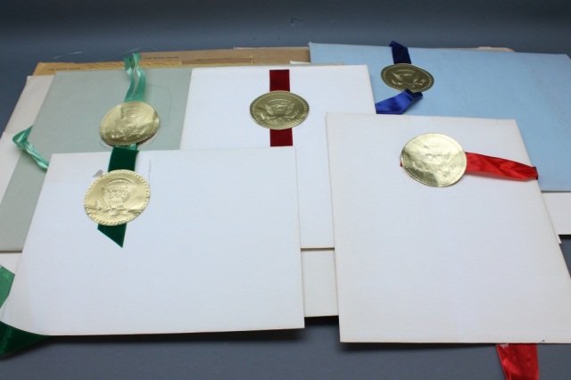 12 WH Christmas Prints: Eisenhower, Johnson Nixon.: [Presidents/WH Christmas Prints]. 12 White House Christmas Prints, including 3 of the Prints issued under Pres. Dwight Eisenhower (1955-1956) and 4 each on behalf of Lyndon Johnson and Richard Nixon (