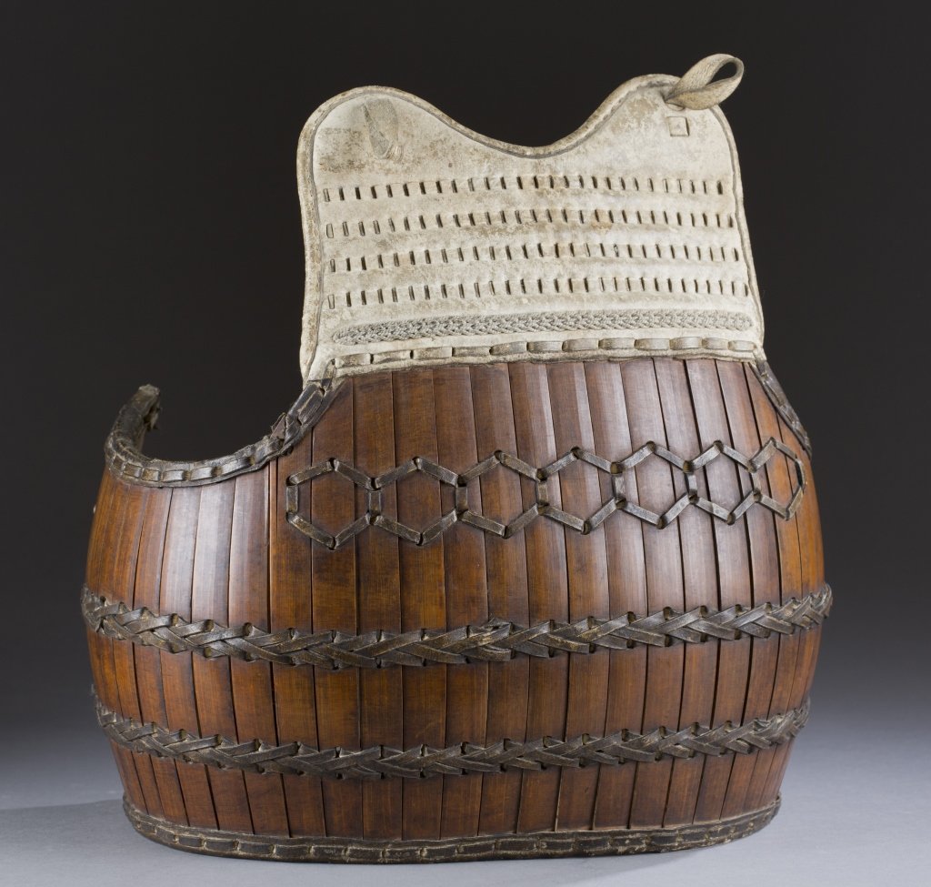 Child's Kendo Armor.: A child's Kendo armor. 19th century. Having woven leather and bamboo. Signature on inside. 12 3/4"h x 12"w.