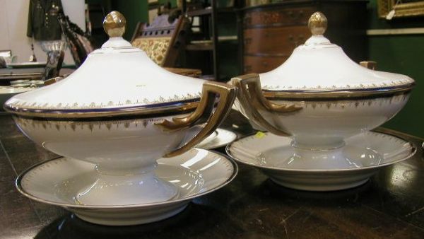 Collection of 10 German porcelain servin