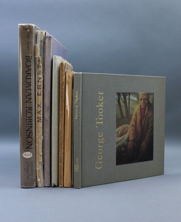 8 Titles incl: BOARDMAN ROBINSON signed by artist.: [Hurwitz/Robinson/Grosz/Others]. 8 Titles. 8vo/4to. Sold with all faults. ++ 50 DRAWINGS. Hebrew Teachers College, (nd). Unbound as issued in a blue construction paper clamshell case. Crease to front