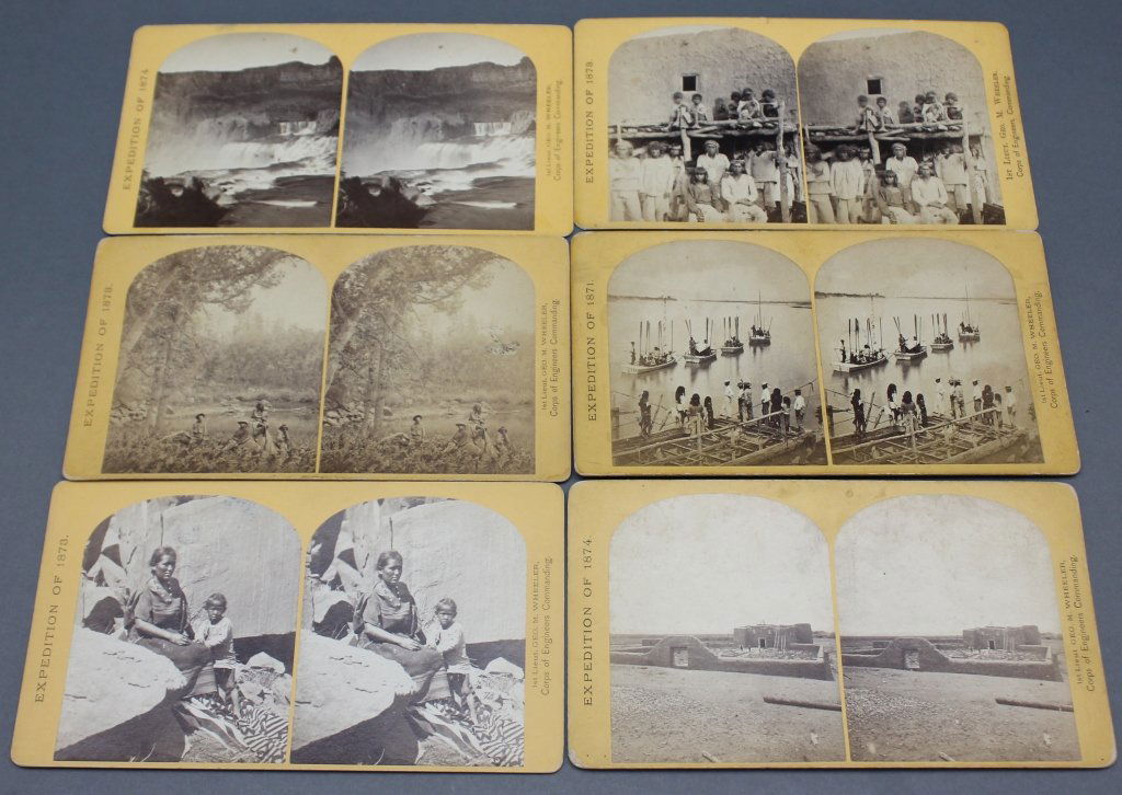 12 Albumen Stereoviews: Jackson & O'Sullivan: [Stereoscopic Views/Western Landmarks]. 12 Albumen Photographs and Albumen Stereoviews by William Henry Jackson, Timothy O’Sullivan & Luke & Wheeler. ++Jackson Albumen photograph mounted on board; v