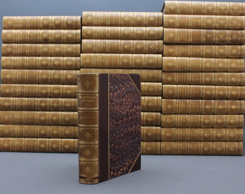 Walter Scott. WAVERLEY NOVELS. 32 Vols. 1876-1877.: [Scott, Walter]. 5 Titles (32 Vols). ++ WAVERLEY NOVELS. Library Edition. 25 Vols. Edin: Adam and Charles Black, 1876-1877. ++ TALES OF A GRANDFATHER (HISTORY OF SCOTLAND. 1878. ++ J. G. Lockhart. MEM