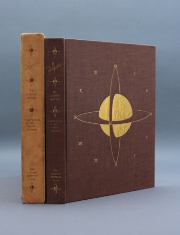 ULYSSES. 768/1500 signed by Henri Matisse.: [Limited Editions Club]. James Joyce. ULYSSES. New York: Limited Editions Club, 1935. 4to. Orig cloth with bas relief design on front cover. Very good, small (half-inch) red streak on front free endpa