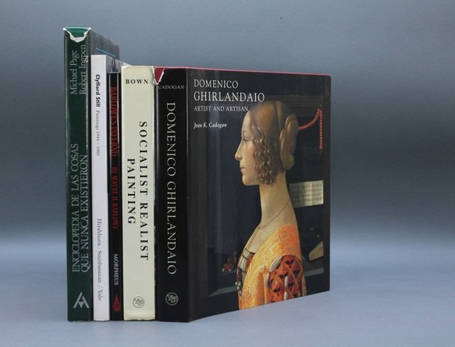 5 Books incl: Cadogan. DOMENICO GHIRLANDAIO (2000): [Renaissance/Modern/Fantasy Art]. 5 Titles.Vp:vp. 4to. Hardcover in dj. ++ Jean K. Cadogan. DOMENICO GHIRLANDAIO: Artist and Artisan. (2000). Near fine. Tear/creasing at top of dj’s spine, dj otherw