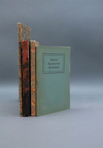 4 Books by Beebe (1 signed): E. A. Robinson.: [Poetry by E. A. Robinson]. 4 Titles authored by Lucius Beebe (1 signed). Cambridge, MA: Dunster House Bookshop. 12mo/8vo. ++ Beebe. EDWIN ARLINGTON ROBINSON AND THE ARTHURIAN LEGEND. 1927. Boards. Ve