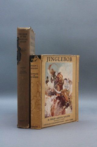 2 Books incl: THE BOOK OF THE AMERICAN INDIAN.: [West/Remington/Wyeth Illustrations]. 2 Titles. ++ Hamlin Garland. THE BOOK OF THE AMERICAN INDIAN. Pictured by Frederic Remington. NY: Harper & Brothers, 1923. 4to. ¼ cloth and paper covered board, 