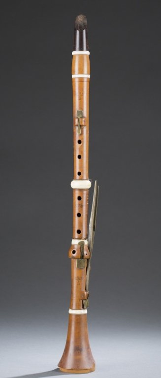 Clarinet in C. c.1796-1826.: Clarinet in C. c.1796-1826. London, England. Maker: Astor. Stamped with a unicorn below maker name. Woodwind instrument. This instrument has 5 square brass keys; a 4-piece boxwood body; original barre