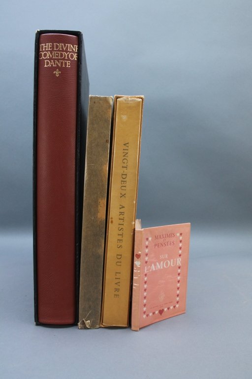 4 Books incl THE DIVINE COMEDY OF DANTE ALIGHIERI.: [Illustrated Books]. 4 Titles ++THE DIVINE COMEDY OF DANTE ALIGHIERI: The Prose Translation by Charles Eliot Norton with Illustrations from Designs by Botticelli. NY: Bruce Rogers & the Press of A. Co