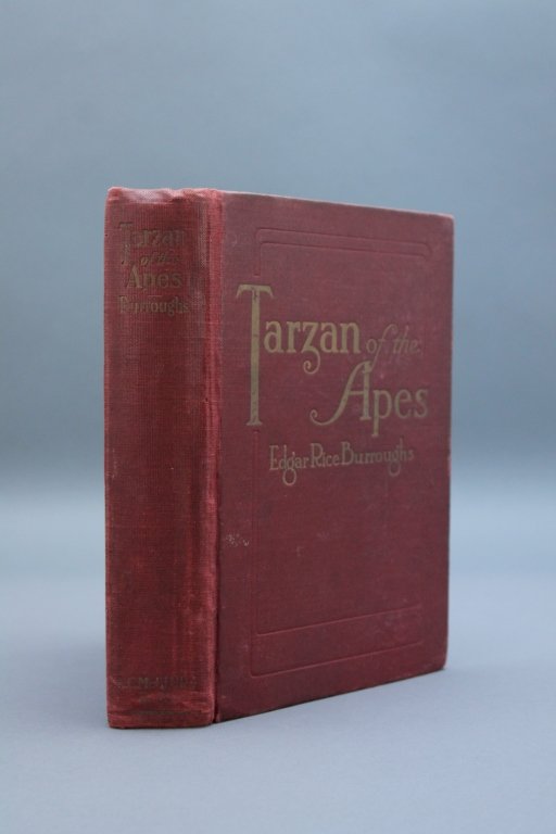 TARZAN OF THE APES. 1st Edition, 1st Printing.: Burroughs, Edgar Rice. TARZAN OF THE APES. Chicago: A. C. McClurg & Co., 1914. 8vo. 1st edition, 1st printing: “W. F. Hall Printing Co./ Chicago” at base of c-page (in what Currey p93 calls “Old