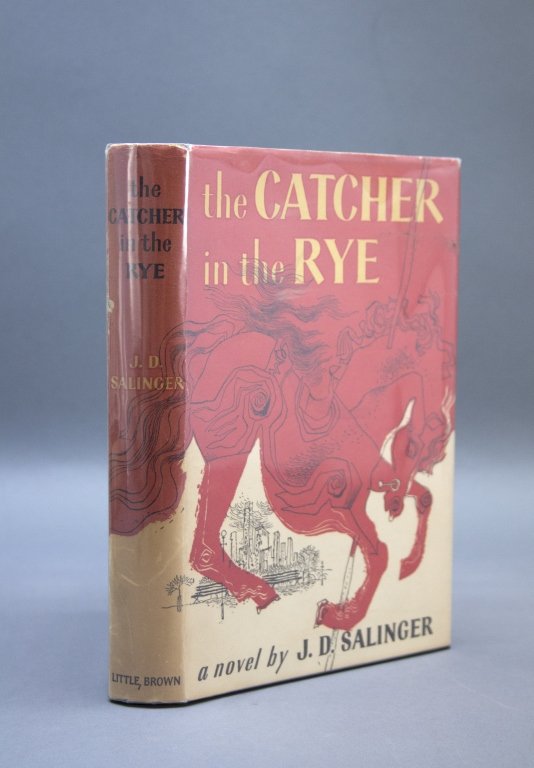 THE CATCHER IN THE RYE. Little, Brown, 1951.: Salinger, J. D. THE CATCHER IN THE RYE. Little, Brown, 1951. 2nd printing (“reprinted July 1951” on c-page), date still on title page. DJ is in the state where the BOMC selection announcement has 