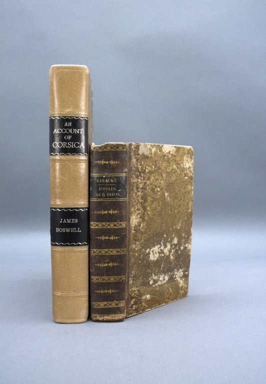 2 Books incl: Boswell. AN ACCOUNT OF CORSICA.: [France/Italy] 2 Titles. ++ James Boswell. AN ACCOUNT OF CORSICA, The Journal of a Tour to that Island, and Memoirs of Pascal Paoli. Lon: Edward and Charles Dilly, 1769. Third Edition. 2 plates (front