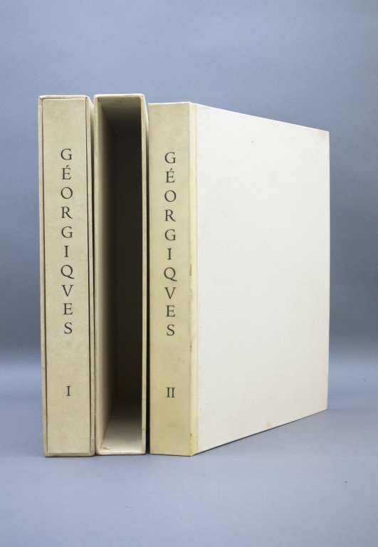 LES GEORGIQUES DE VIRGILE. 4 Vols. (Gonin, 1950).: [Maillol, Aristide] LES GEORGIQUES DE VIRGILE. 4 Vols: 2 text vols & 2 plate vols, unbound as issued. Paris: (Gonin). Vol I’s title: 1937. Vol II’s title: 1943. Text Vol II’s colophon: (1950). P