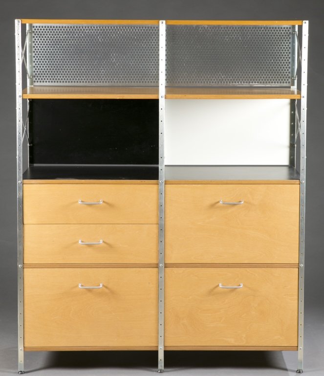 Eames ESU storage unit.: An Eames ESU storage unit. 2nd half 20th century. Designed by Charles and Ray Eames for Herman Miller. 4 Shelves and 5 drawers. 58 1/2"h x 47 1/4"w x 17"d.