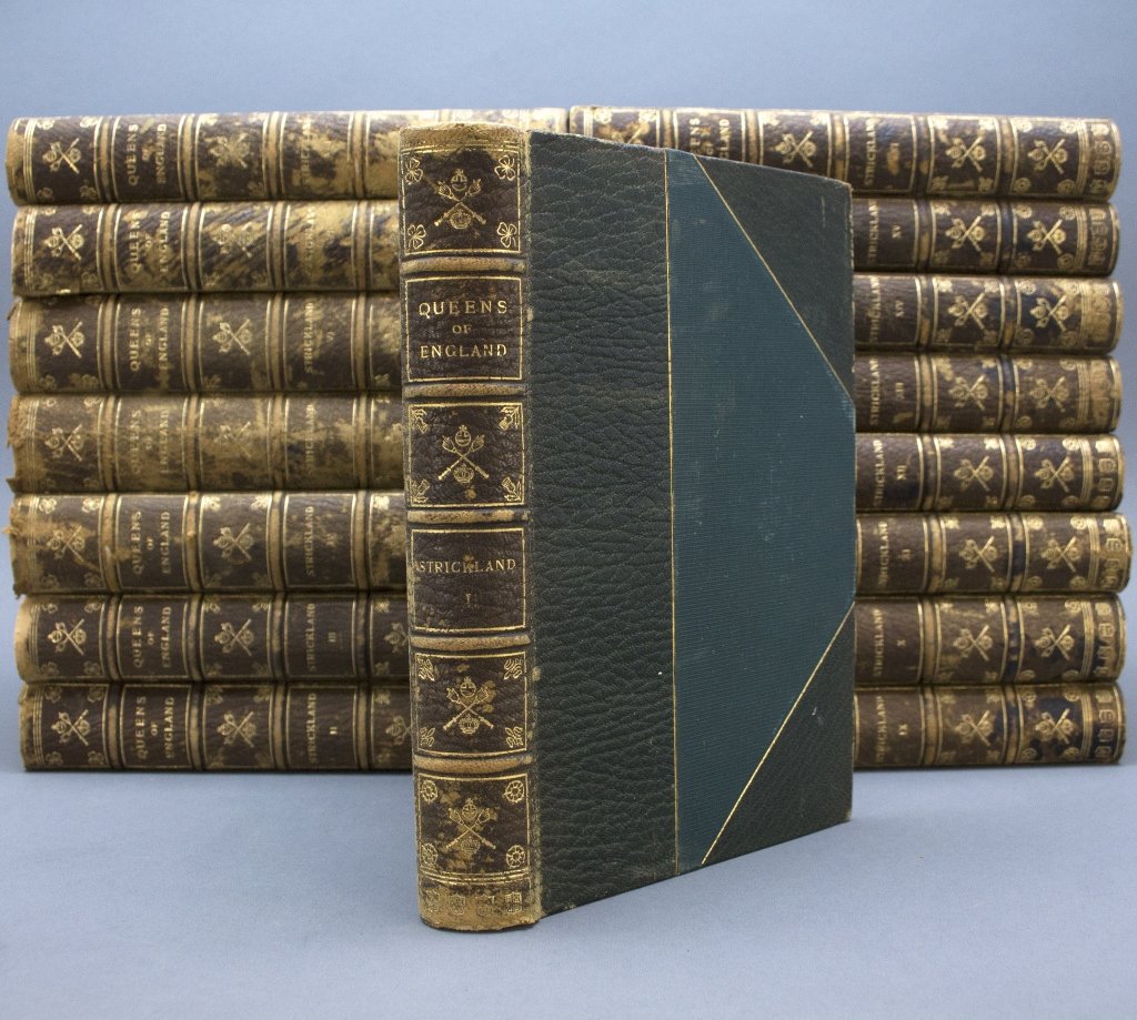 Strickland. LIVES OF THE QUEENS... 16 Vols (1902).: Agnes Strickland. LIVES OF THE QUEENS OF ENGLAND FROM THE NORMAN CONQUEST. 16 Vols. Phila: George Barrie & Son, (1902). Astral Edition, #11 of 250 on Japanese Vellum, this one for Horace S. Smith. Pla