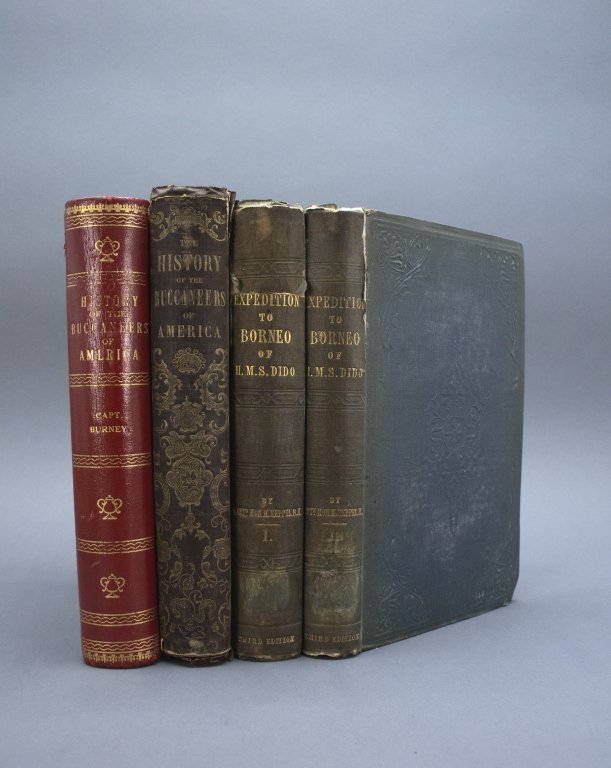 4 Vols incl: THE EXPEDITION TO BORNEO... 1847.: [Southeast Asia/Piracy] 3 Titles (4 Vols). ++ Henry Keppel. THE EXPEDITION TO BORNEO OF H. M. S. DIDO FOR THE SUPPRESSION OF PIRACY: With Extracts from The Journal of James Brooke, Esq… 2 Vols. Lon: