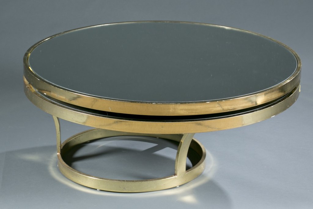 Milo Baughman (attr.) swivel coffee table. (1 of 4)