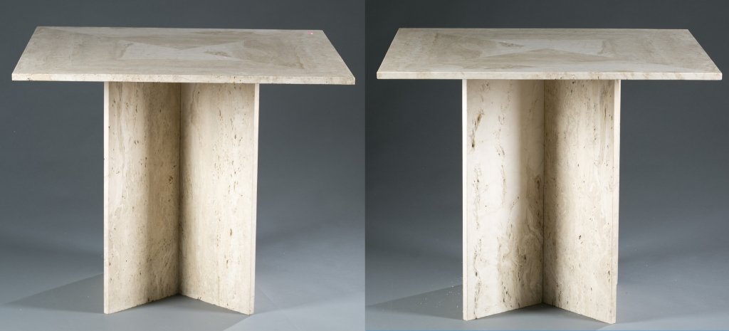 A pair of Italian marble tables. (1 of 7)