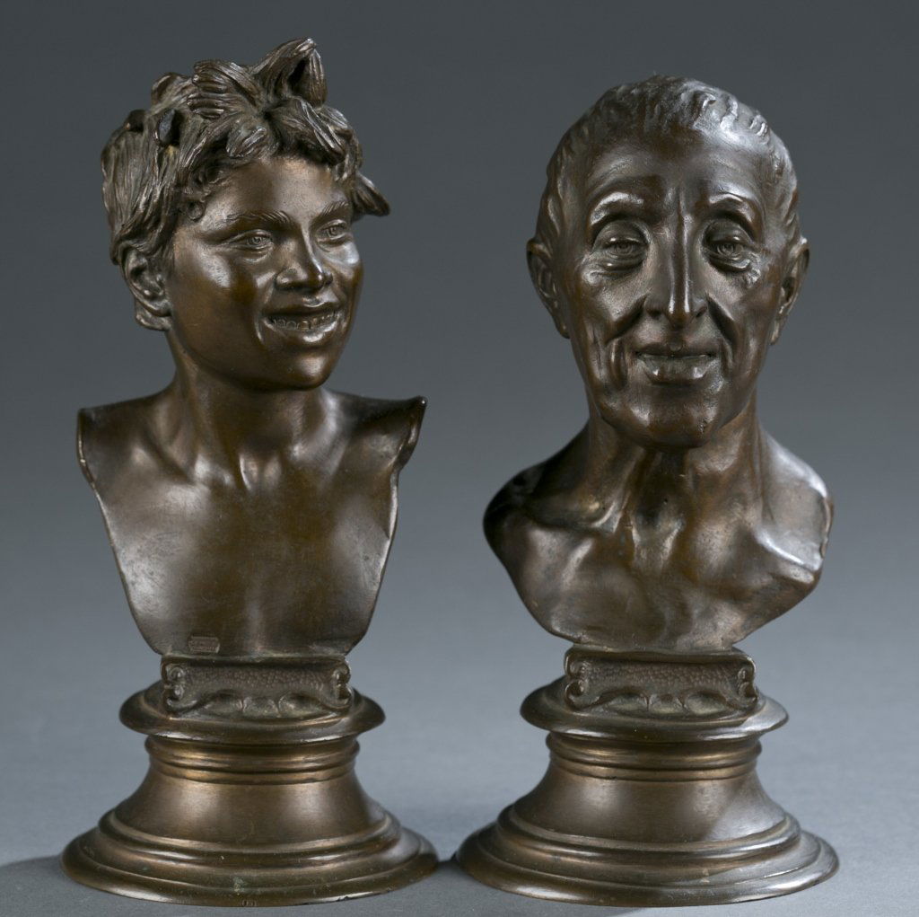 Pair of Vincenzo Gemito bronze busts. (1 of 7)