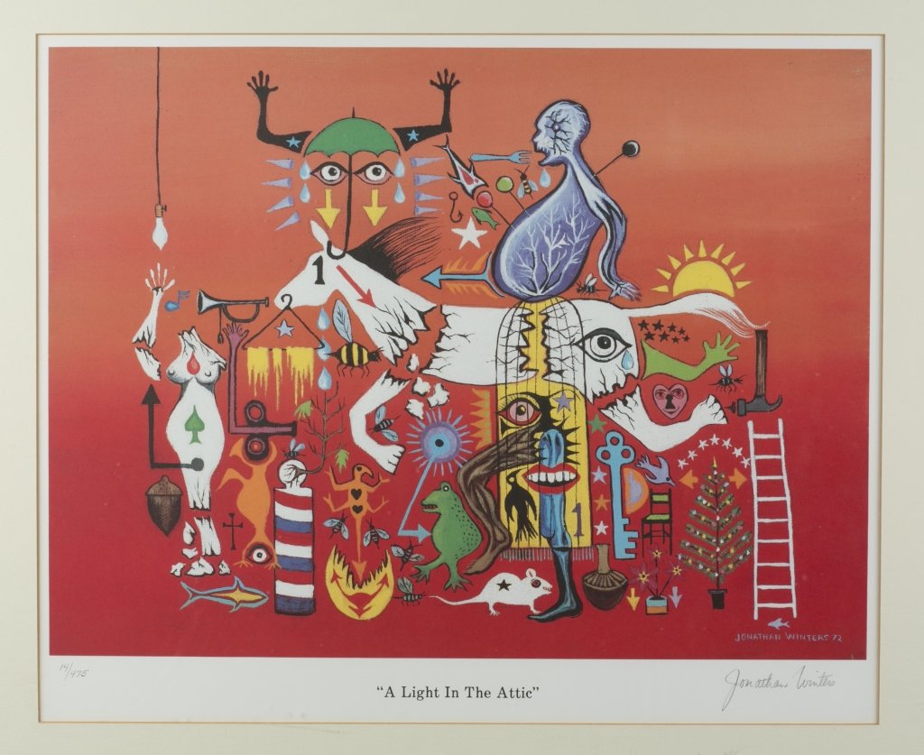 2 Jonathan Winters lithographs and a poster. (1 of 10)