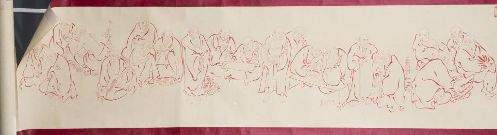 Chinese scroll with Buddhist subject. (1 of 10)